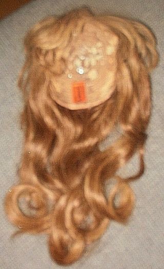 Auburn Human Hair Long Wig Size 12 - 13,  Imsco,  For Antique Doll