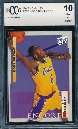 Kobe Bryant 1996 - 97 Fleer Ultra Rookie Encore Bccg 10 Rookie Card 266 Bgs