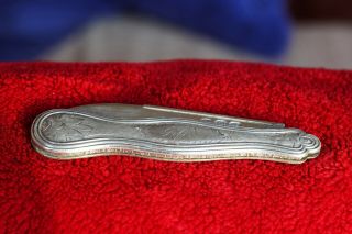 Antique Vintage Ornate Sterling Silver? Folding Pocket Knife Knive