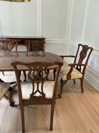 6 BAKER Furniture Stately Homes Chippendale Dining Chairs - 2 Arm,  4 Sidechairs 2