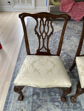 6 BAKER Furniture Stately Homes Chippendale Dining Chairs - 2 Arm,  4 Sidechairs 3