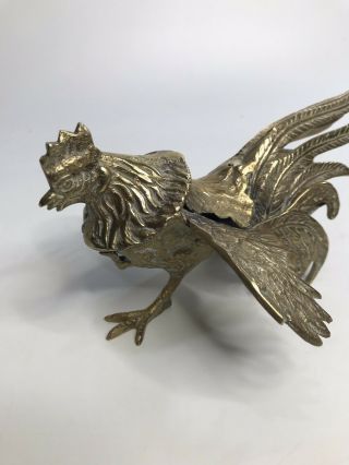 Vintage Brass Fighting Cocks Rooster Sculpture Figure Statues Mid Century