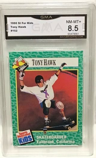 1990 Si For Kids Tony Hawk Rookie Card 152 Gma 8.  5 Nm - X - Games