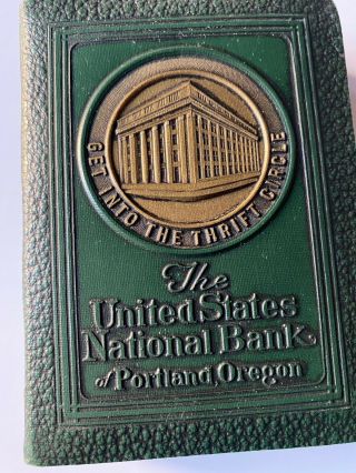 Vintage Coin Advertizing Book Bank The United States National Bank Of Portland