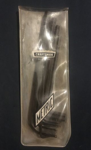 Vintage Sears Craftsman 9 46675 Metric 8 Pc Hex Wrenches - V - Series Long Arm