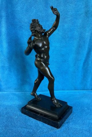 20 " Bronze Figure Of The Dancing Faun After The Antique