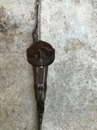 Antique Filipino Philippines Kris Keris Dagger Sword w/ Fine Visayan Deity Grip 6