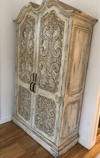 Antique French Armoire Wardrobe Linen Closet 3