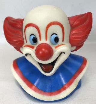 Vintage 1987 Bozo The Clown Vinyl Bank Colorful