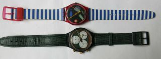 2 Vintage Swatch Watches Circa 1990 