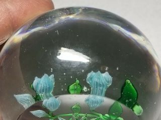 Antique 19th C.  Baccarat Blue Clematis Buds Glass Paperweight 5