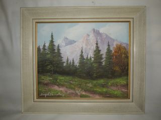 Vintage Oil Painting Of A Secluded Mountain Scene,  Signed,  Framed
