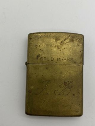 Rare Vintage Zippo 1932 - 1991 Solid Brass Zippo