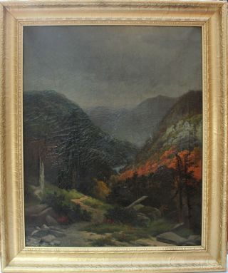 Large Antique 19th cent.  oil painting on canvas,  Landscape,  unsigned,  framed 2