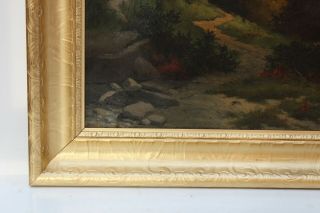 Large Antique 19th cent.  oil painting on canvas,  Landscape,  unsigned,  framed 3