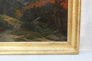 Large Antique 19th cent.  oil painting on canvas,  Landscape,  unsigned,  framed 6