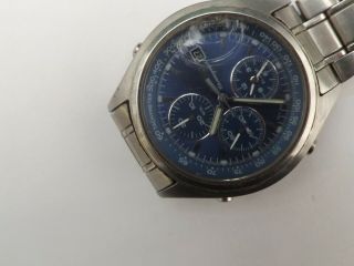 A Vintage Gents Blue Dialled Seiko Chronograph 7t32 - 7c 60 Spares/ Repairs