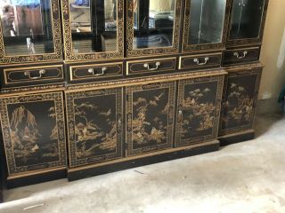 Oriental Furniture Black Lacquer China Cabinet 62 inches Long 3