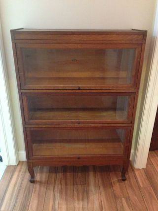 Antique Oak 5 Piece 3 Stack Macey Stacking Bookcase Barrister