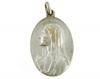 Virgin Mary Vintage Medal Pendant With Our Lady Of Fatima Spanish Text