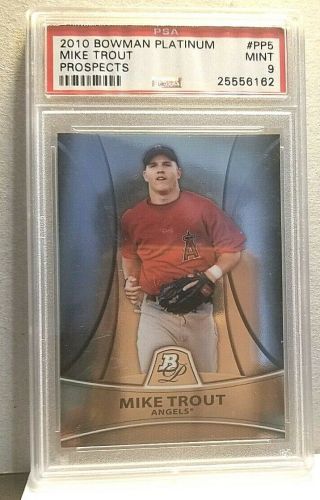 2010 Bowman Platinum Prospects Mike Trout Psa 9 11 Years Old So