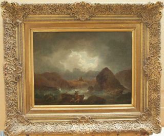 18th Century Shipwreck Rescue George Morland 1763 - 1804 Attr Antique Oil Painting