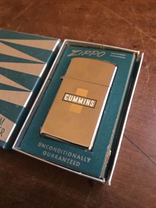 Vintage Cummins Engines Zippo Slim Lighter W Box Advertising 2