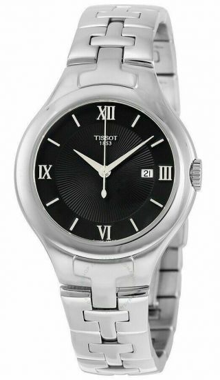 Tissot Womens $495 T - 12 Series Silver,  Black Dial Swiss Watch T082.  210.  11.  058.  00