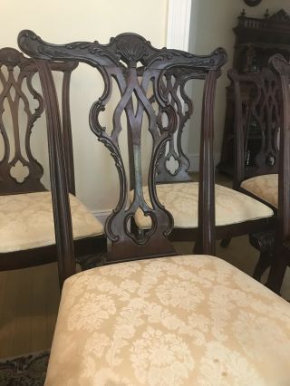 Thomasville Dining Room Chairs Mahogany Chippendale Claw Ball And Claw Set Of 6 2