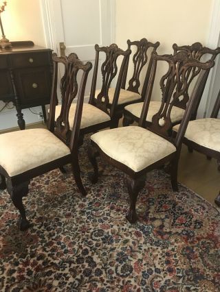 Thomasville Dining Room Chairs Mahogany Chippendale Claw Ball And Claw Set Of 6 5