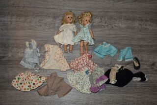 Vintage 1950s Ginny Vogue Doll Walker And Bent Knee With Clothing
