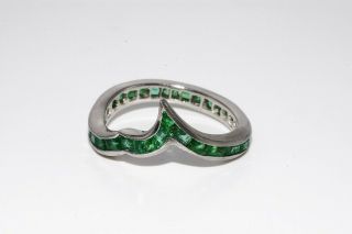 $2,  000 2.  10ct Antique Art Deco Natural Emerald " V " Shaped Eternity Band