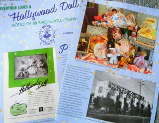 11p History Article,  Pics - Vtg 1950s Miniature 5 - 9 " Hollywood Dolls