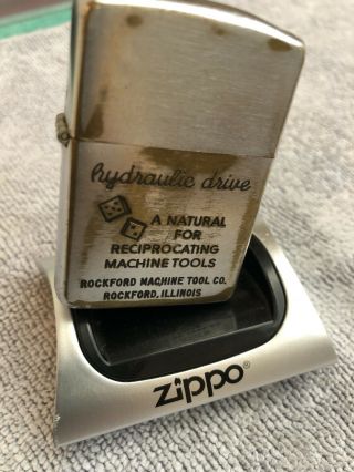 Rockford Machine Tool 1950 - 57 Zippo Lighter Pat 2517191 Pat Pend Usa Stk Z631