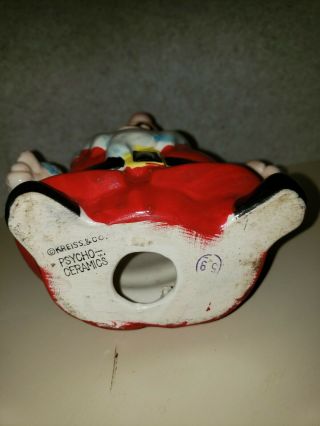 Vintage Kreiss & Co.  Psycho Ceramics Angry Santa kitschy Christmas Figurine.  50s 2