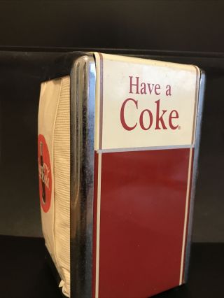 Vintage 1992 " Have A Coke " Coca Cola Brand Napkin Holder Dispenser W/ 9 Napkins