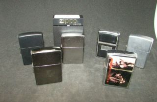 Group Of 6 Vintage Zippo Lighters - One With Red Seal