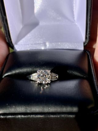 Antique Art Deco Platinum Diamond Engagement Ring 2
