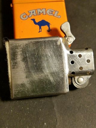 Old Vintage Orange Camel Zippo Cigarette Lighter With Display Case Z64 2