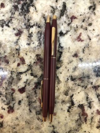 Two Vintage Cross Matching Twist Mechanical Pencil And Pen Wow Fast