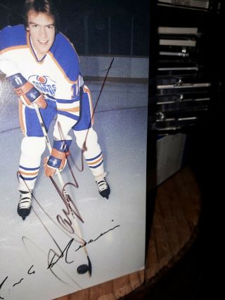 1979 mark messier autographed Edmonton oilers team postcard rare 3