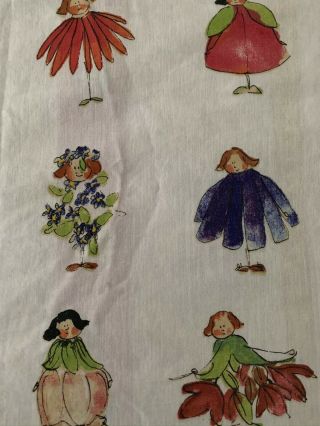 Ikea Floral Fairies Twin Reversible Duvet Cover Vintage Floral/stripes Rare