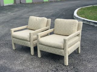 (2) Mid - Century Modern Milo Baughman Style Club Chairs