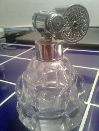 Marcel Franck Made In France Heavy Glass Perfume Bottle Vintage 6 " No Stem