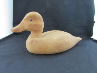Vintage Hand Carved Wood Duck Decoy Folk Art Made In Canada 13 " Long