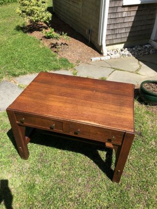 Fine Signed Limbert Arts and Crafts Mission Oak Library Table Desk Cape Cod 2