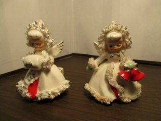 Vintage Christmas Taper Candle Holders Angels - Holt Howard - 1958 - Japan