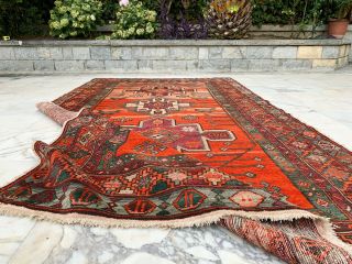 Antique Handmade Vintage Caucasian Boho Tribal Carpet Area Rug 7 
