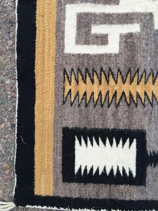 Navajo Rug Two Grey Hills Weaving Antique Native American Storm Pattern Tapestry 3