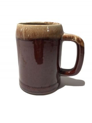 Vintage Mccoy Coffee Mug Cup Brown Pottery Drip Glaze 395 Usa 16oz Euc